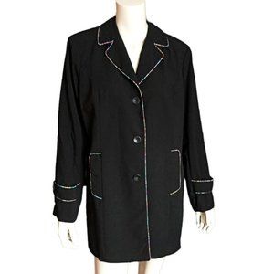 Dialogue women's black jacket with floral touches Size 16